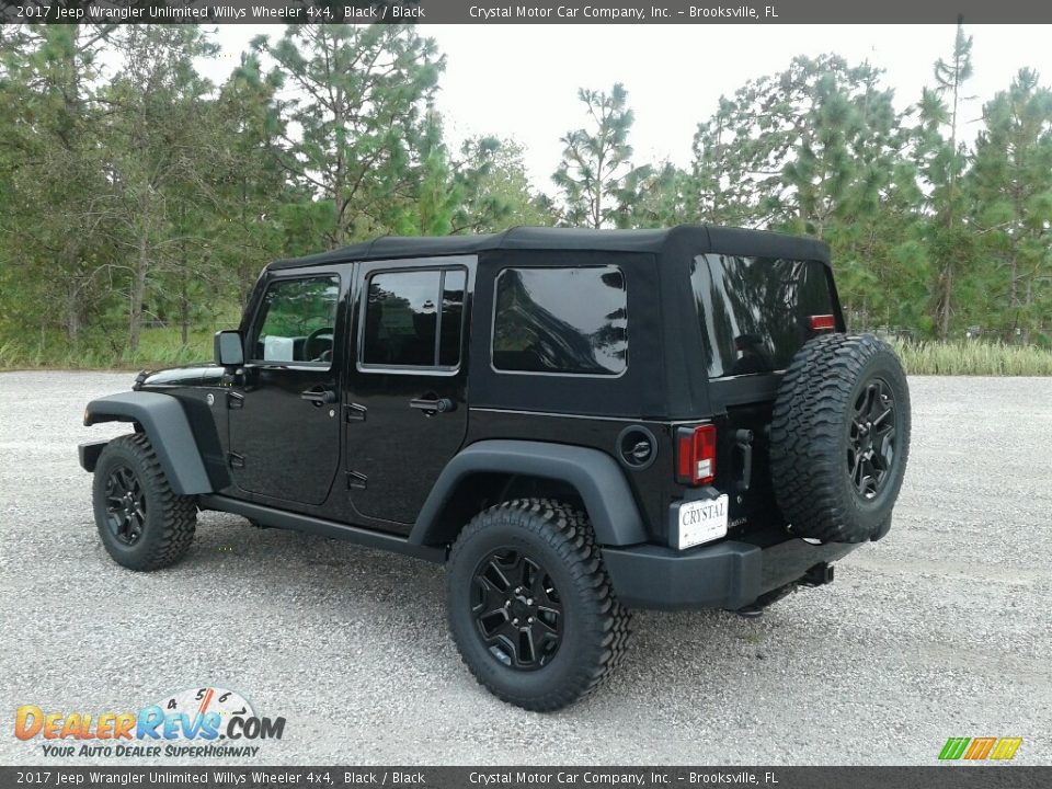2017 Jeep Wrangler Unlimited Willys Wheeler 4x4 Black / Black Photo #3
