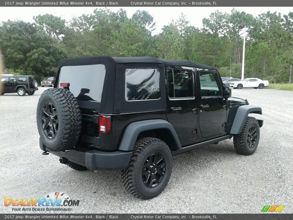 2017 Jeep Wrangler Unlimited Willys Wheeler 4x4 Black / Black Photo #5