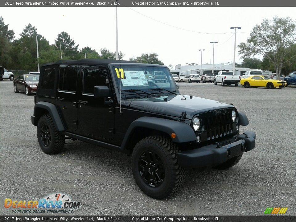2017 Jeep Wrangler Unlimited Willys Wheeler 4x4 Black / Black Photo #7