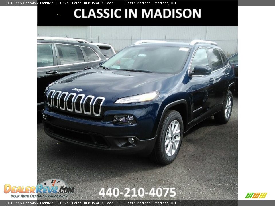 2018 Jeep Cherokee Latitude Plus 4x4 Patriot Blue Pearl / Black Photo #1