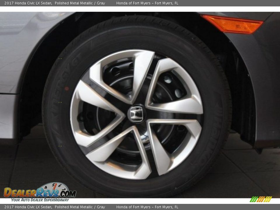 2017 Honda Civic LX Sedan Polished Metal Metallic / Gray Photo #2