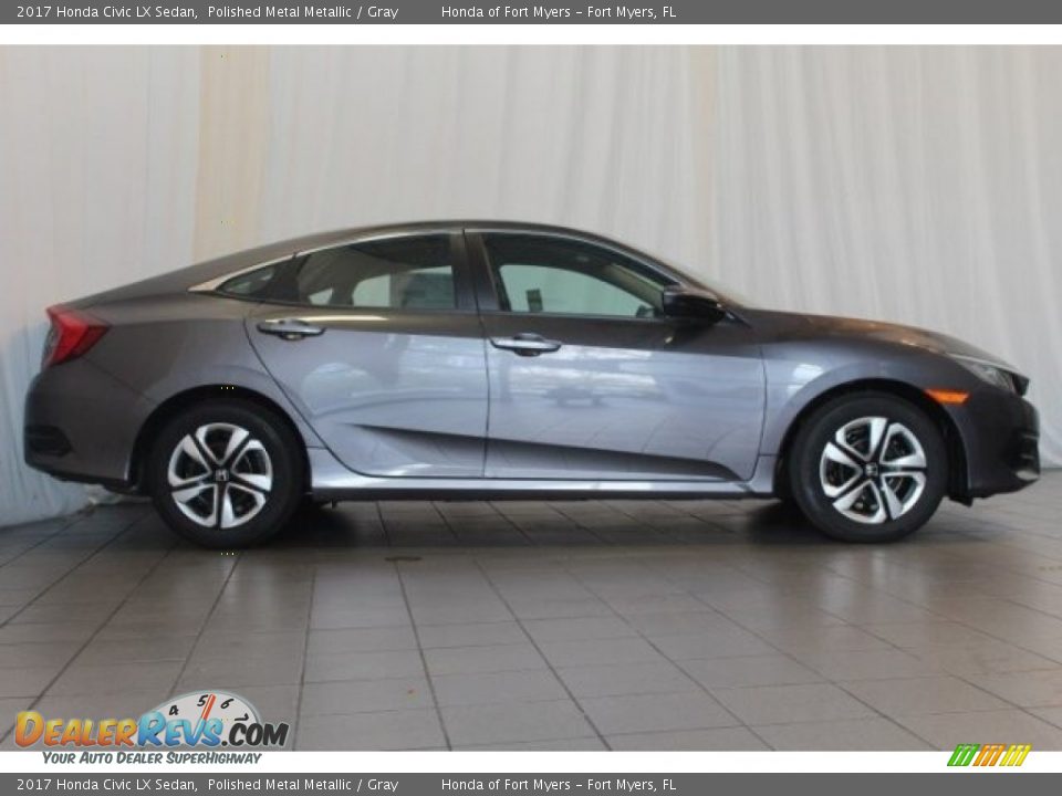 2017 Honda Civic LX Sedan Polished Metal Metallic / Gray Photo #3