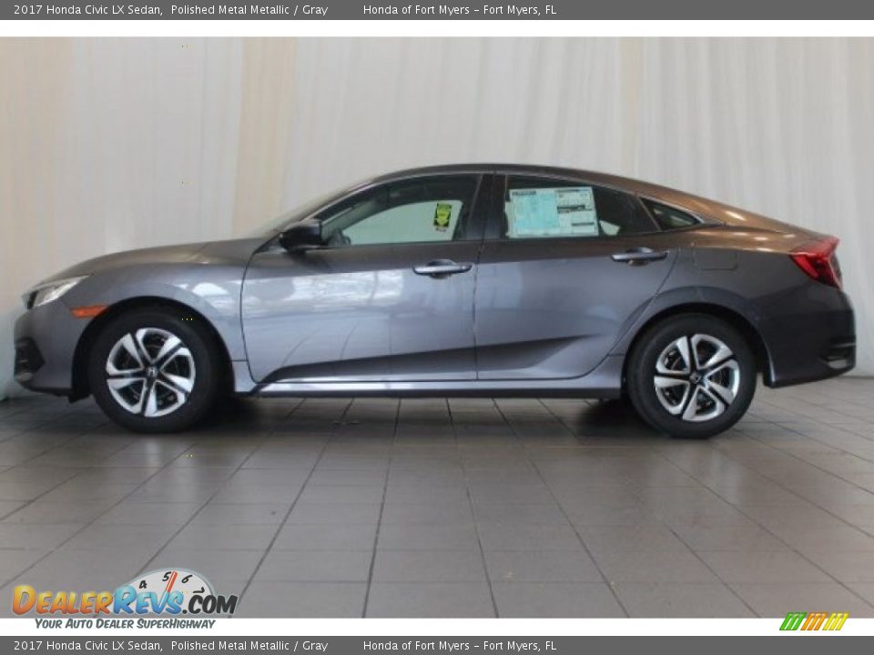 2017 Honda Civic LX Sedan Polished Metal Metallic / Gray Photo #5