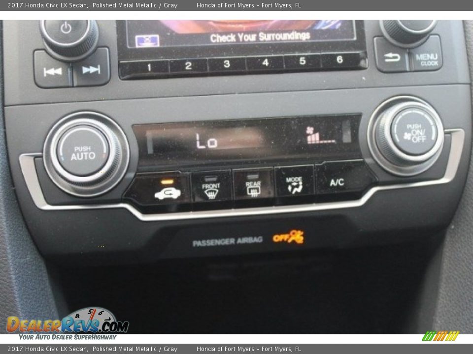 2017 Honda Civic LX Sedan Polished Metal Metallic / Gray Photo #18