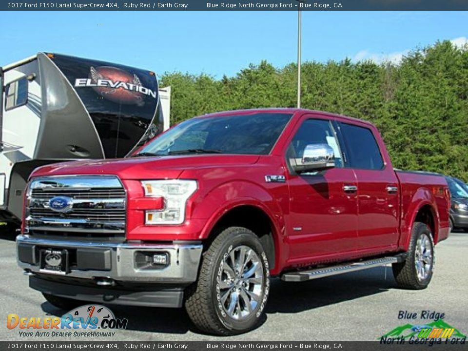 2017 Ford F150 Lariat SuperCrew 4X4 Ruby Red / Earth Gray Photo #1