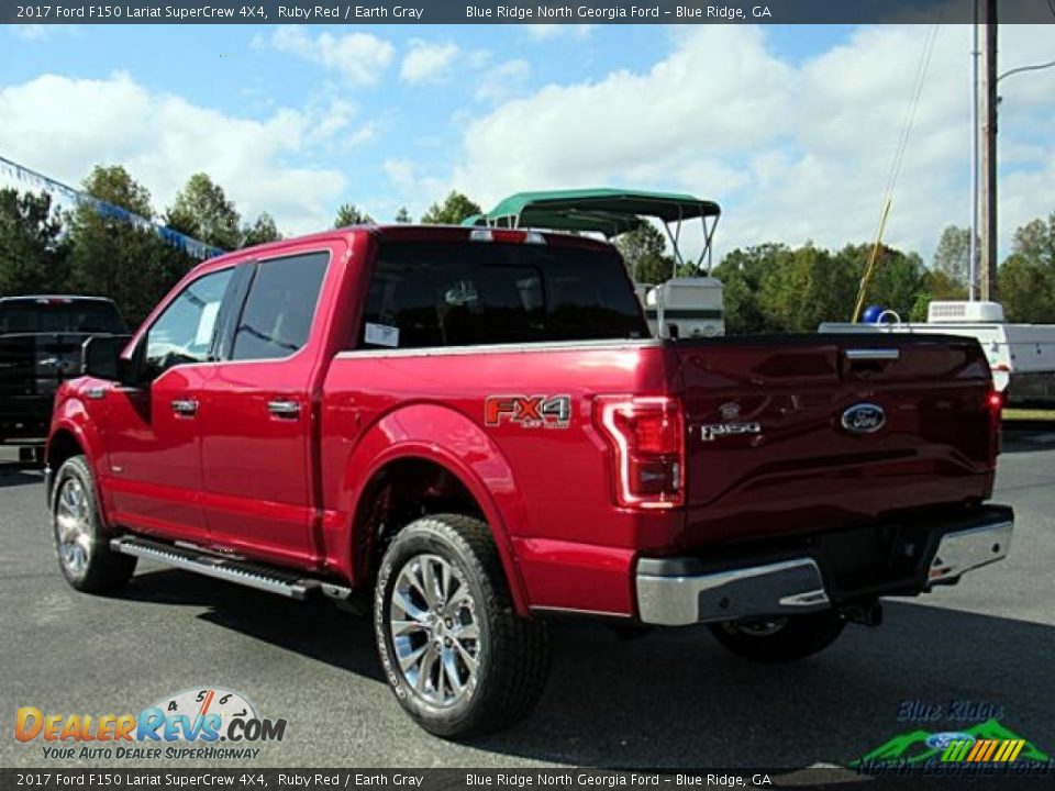 2017 Ford F150 Lariat SuperCrew 4X4 Ruby Red / Earth Gray Photo #3