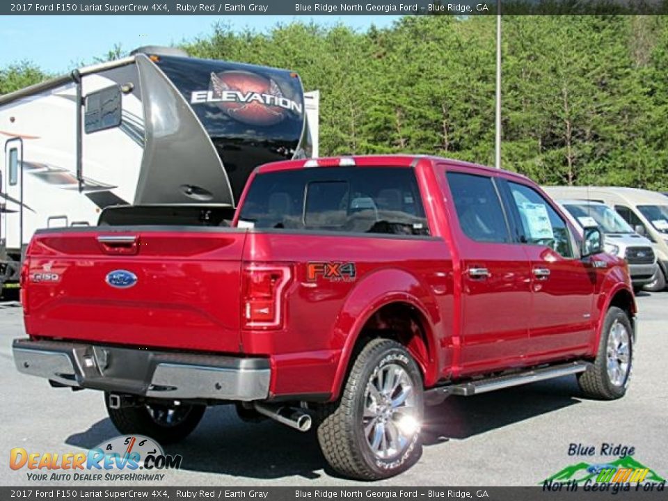 2017 Ford F150 Lariat SuperCrew 4X4 Ruby Red / Earth Gray Photo #5