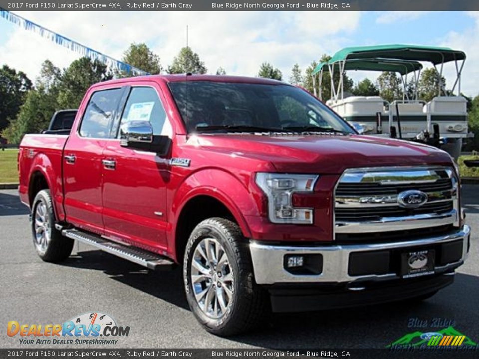 2017 Ford F150 Lariat SuperCrew 4X4 Ruby Red / Earth Gray Photo #7