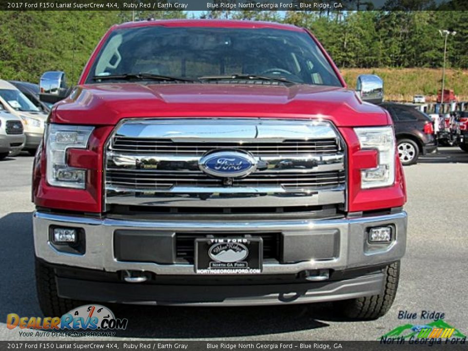2017 Ford F150 Lariat SuperCrew 4X4 Ruby Red / Earth Gray Photo #9