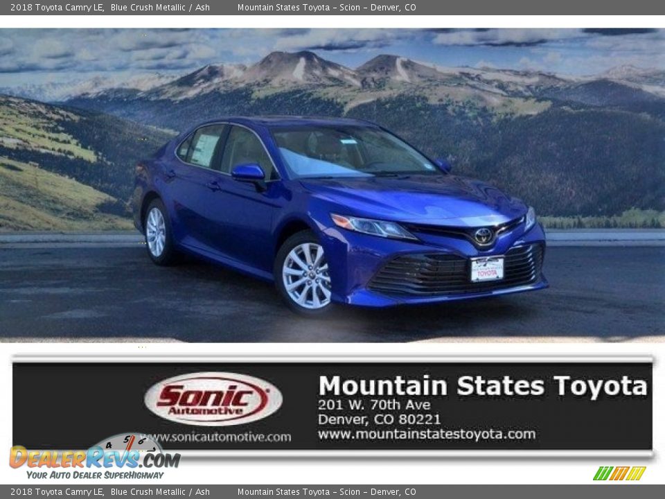 2018 Toyota Camry LE Blue Crush Metallic / Ash Photo #1