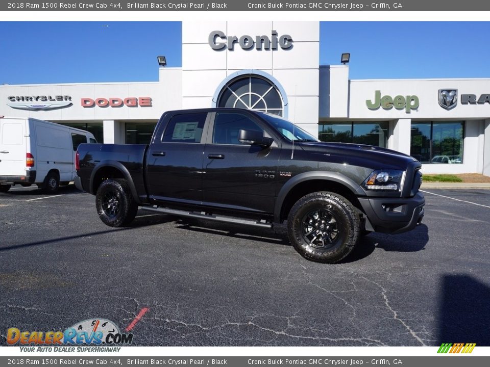 2018 Ram 1500 Rebel Crew Cab 4x4 Brilliant Black Crystal Pearl / Black Photo #1