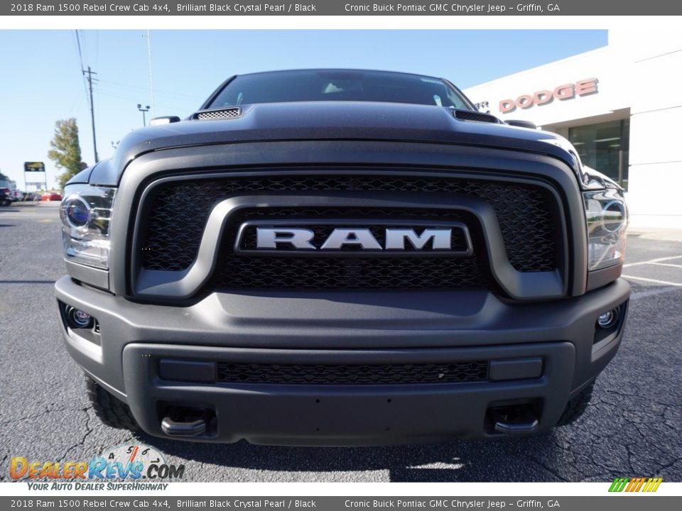 2018 Ram 1500 Rebel Crew Cab 4x4 Brilliant Black Crystal Pearl / Black Photo #2