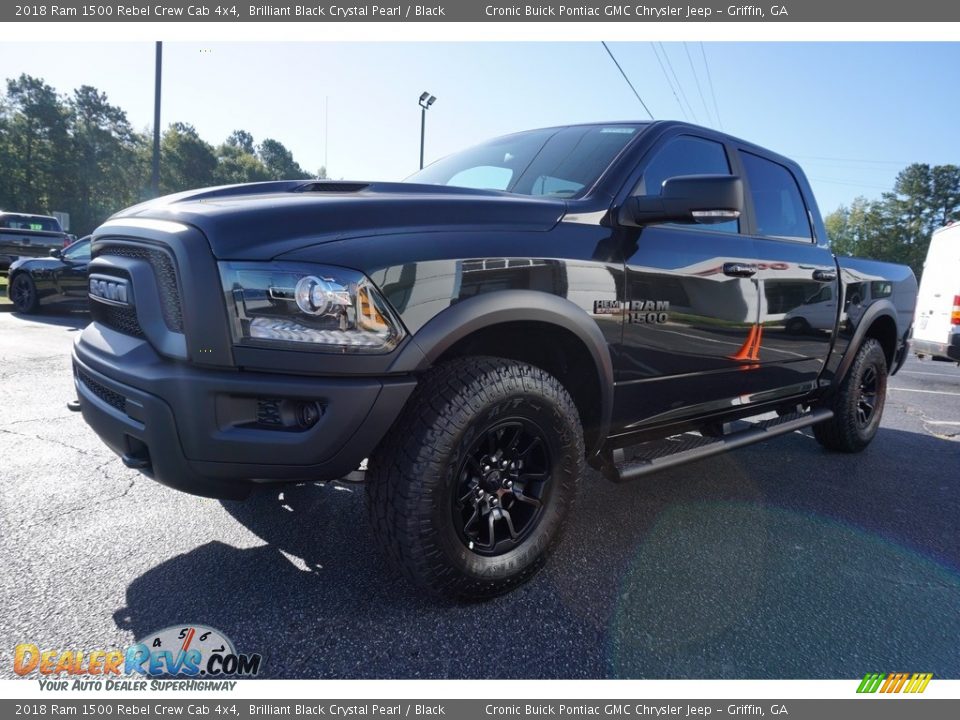 2018 Ram 1500 Rebel Crew Cab 4x4 Brilliant Black Crystal Pearl / Black Photo #3