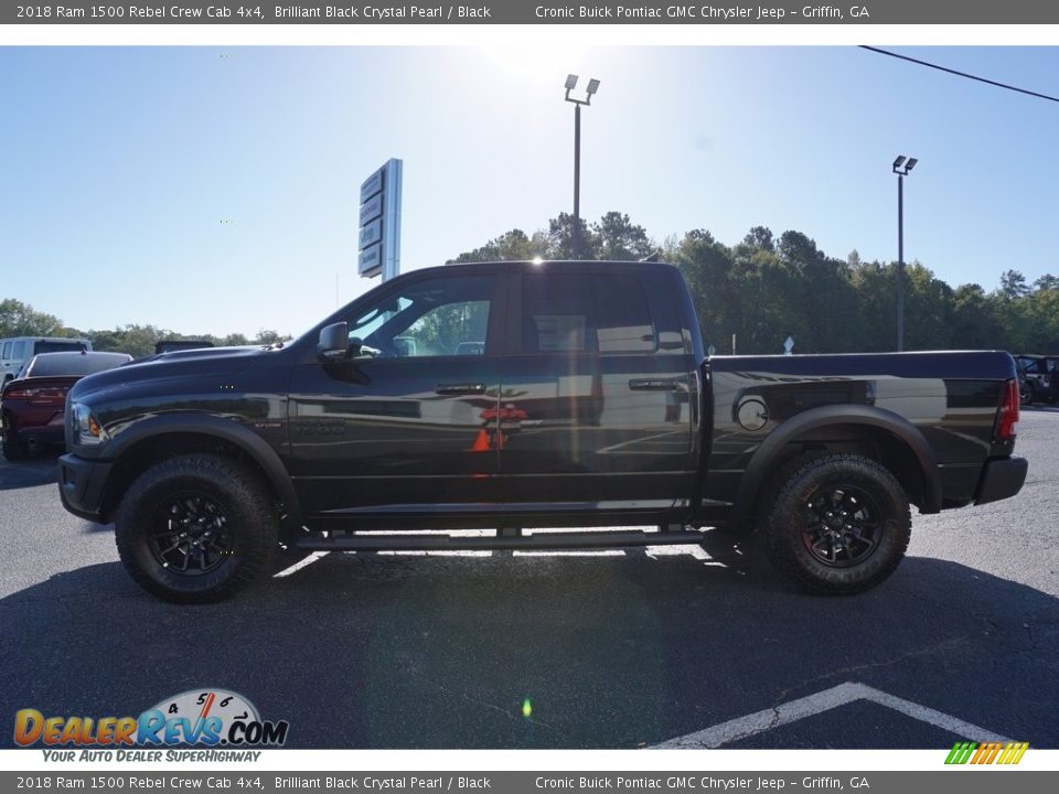 2018 Ram 1500 Rebel Crew Cab 4x4 Brilliant Black Crystal Pearl / Black Photo #4