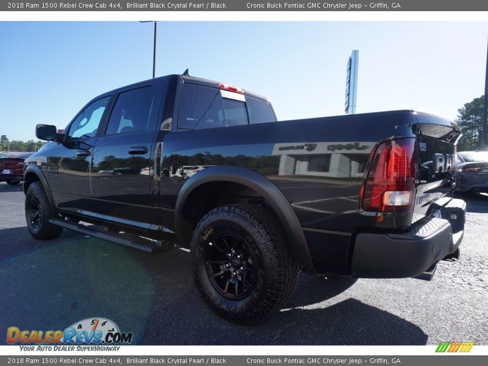 2018 Ram 1500 Rebel Crew Cab 4x4 Brilliant Black Crystal Pearl / Black Photo #5