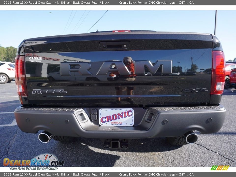 2018 Ram 1500 Rebel Crew Cab 4x4 Brilliant Black Crystal Pearl / Black Photo #6