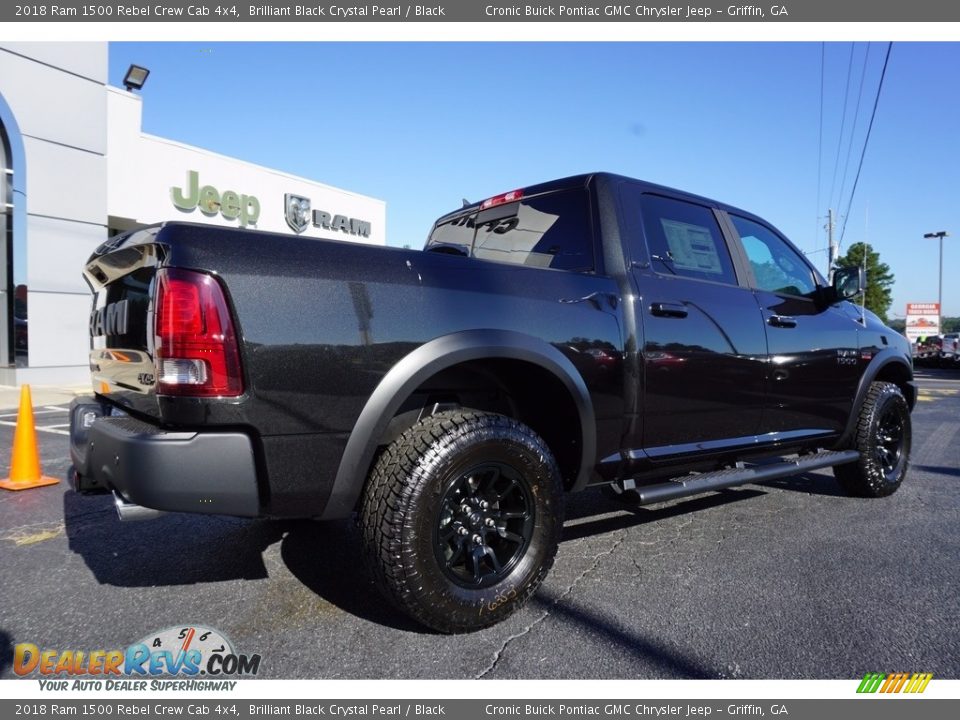 2018 Ram 1500 Rebel Crew Cab 4x4 Brilliant Black Crystal Pearl / Black Photo #7