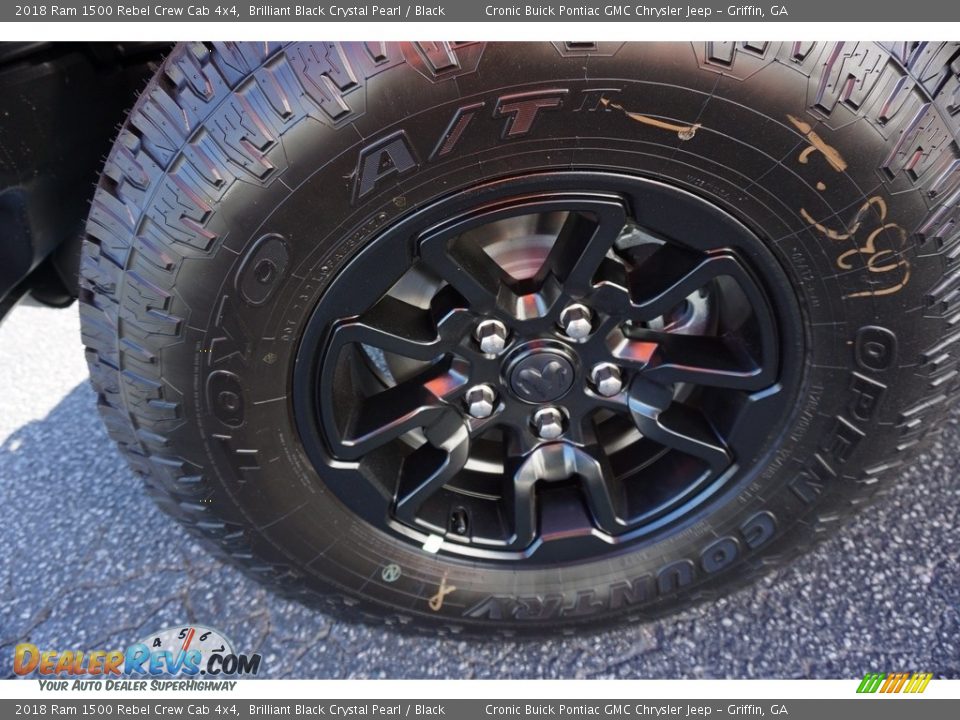 2018 Ram 1500 Rebel Crew Cab 4x4 Brilliant Black Crystal Pearl / Black Photo #9