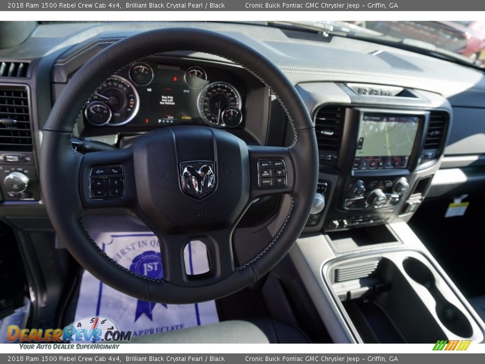 2018 Ram 1500 Rebel Crew Cab 4x4 Brilliant Black Crystal Pearl / Black Photo #12