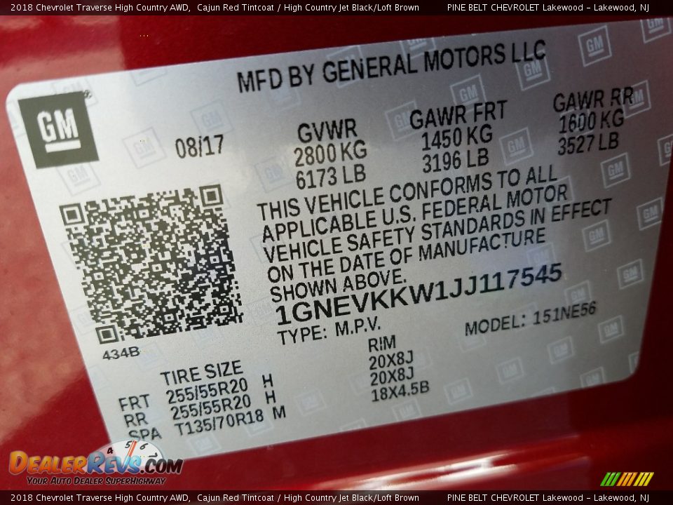 2018 Chevrolet Traverse High Country AWD Cajun Red Tintcoat / High Country Jet Black/Loft Brown Photo #9