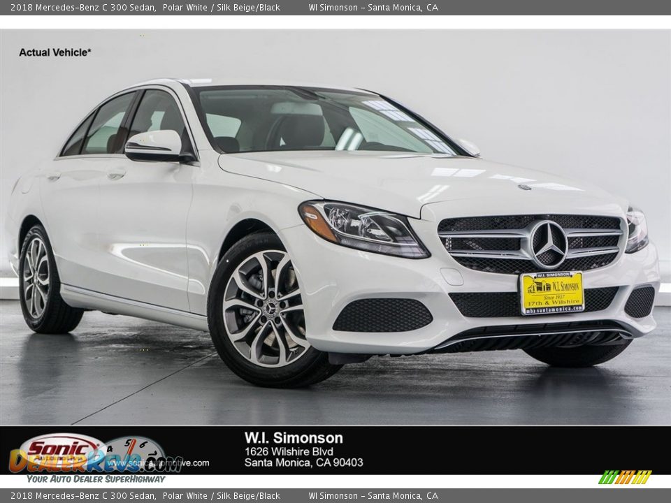2018 Mercedes-Benz C 300 Sedan Polar White / Silk Beige/Black Photo #1
