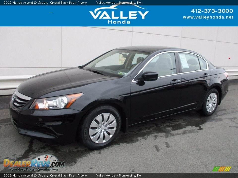 2012 Honda Accord LX Sedan Crystal Black Pearl / Ivory Photo #1
