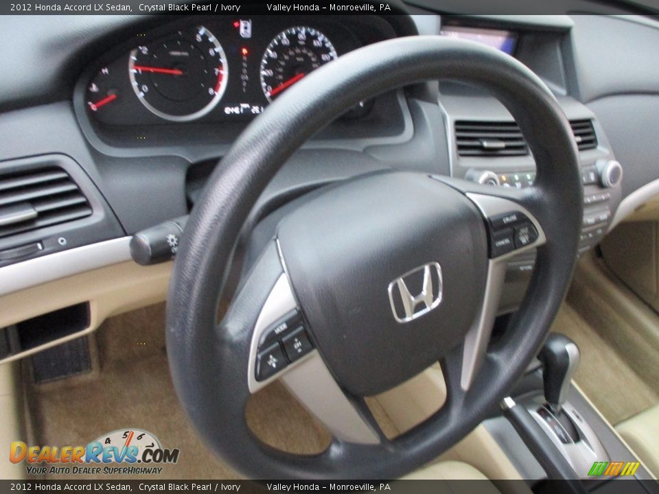 2012 Honda Accord LX Sedan Crystal Black Pearl / Ivory Photo #13