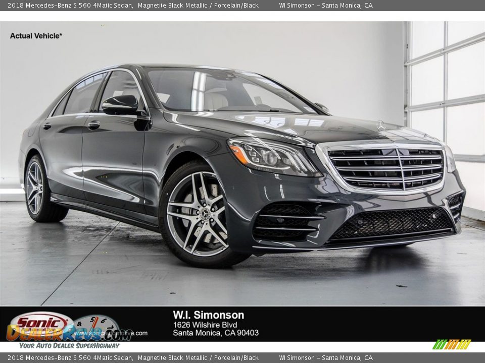 2018 Mercedes-Benz S 560 4Matic Sedan Magnetite Black Metallic / Porcelain/Black Photo #1