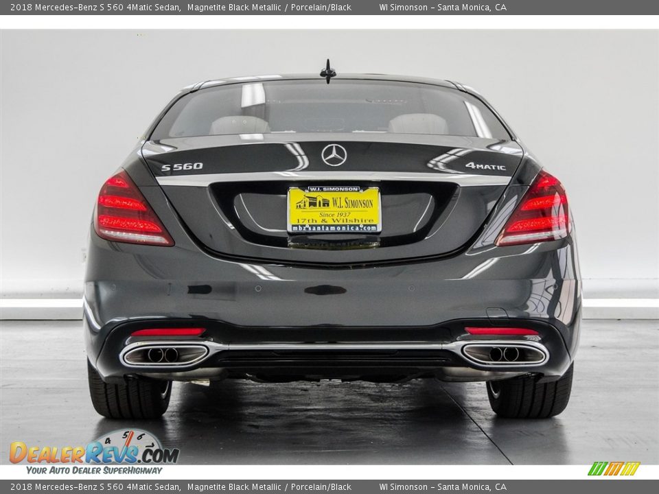2018 Mercedes-Benz S 560 4Matic Sedan Magnetite Black Metallic / Porcelain/Black Photo #4