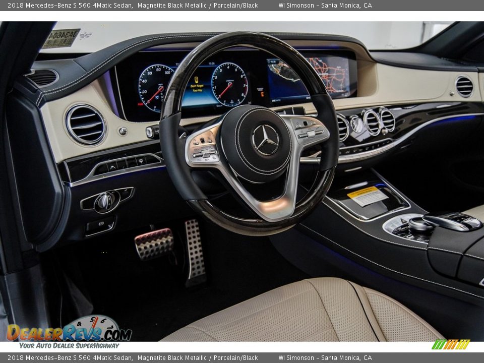 2018 Mercedes-Benz S 560 4Matic Sedan Magnetite Black Metallic / Porcelain/Black Photo #6