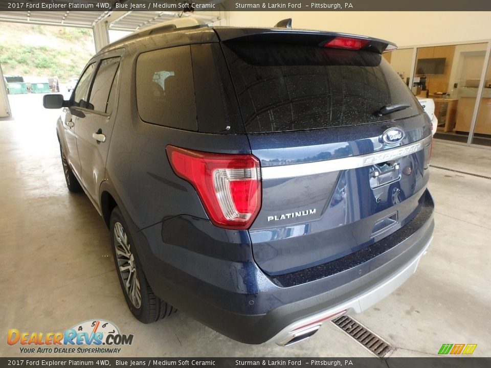 2017 Ford Explorer Platinum 4WD Blue Jeans / Medium Soft Ceramic Photo #3