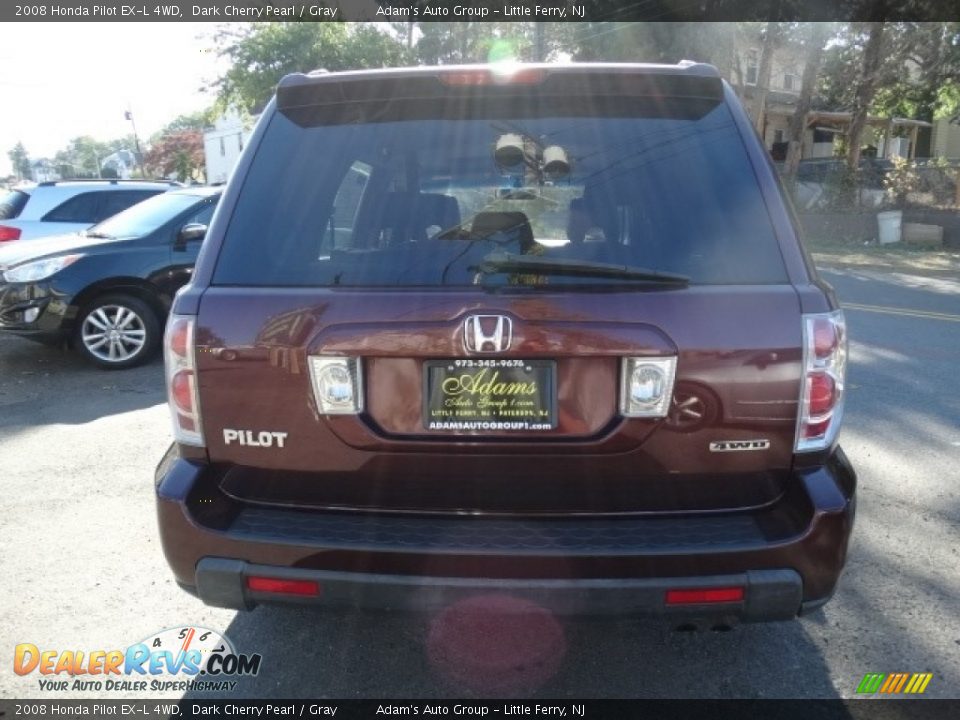 2008 Honda Pilot EX-L 4WD Dark Cherry Pearl / Gray Photo #6