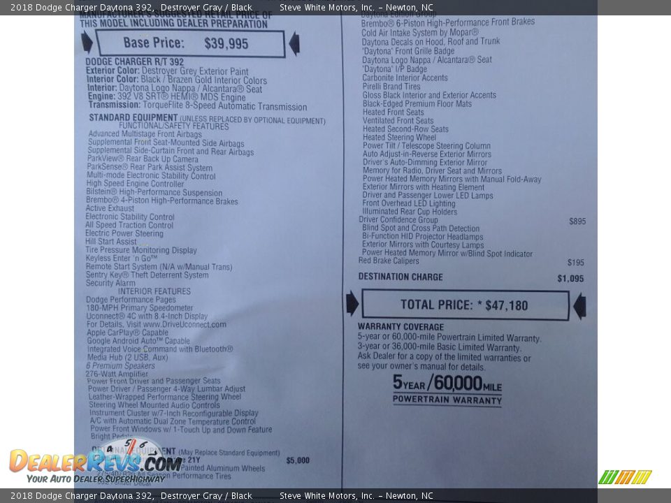 2018 Dodge Charger Daytona 392 Destroyer Gray / Black Photo #34