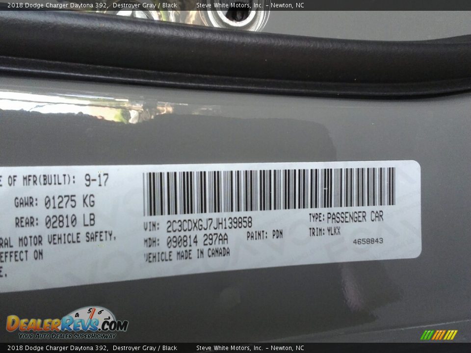 2018 Dodge Charger Daytona 392 Destroyer Gray / Black Photo #35