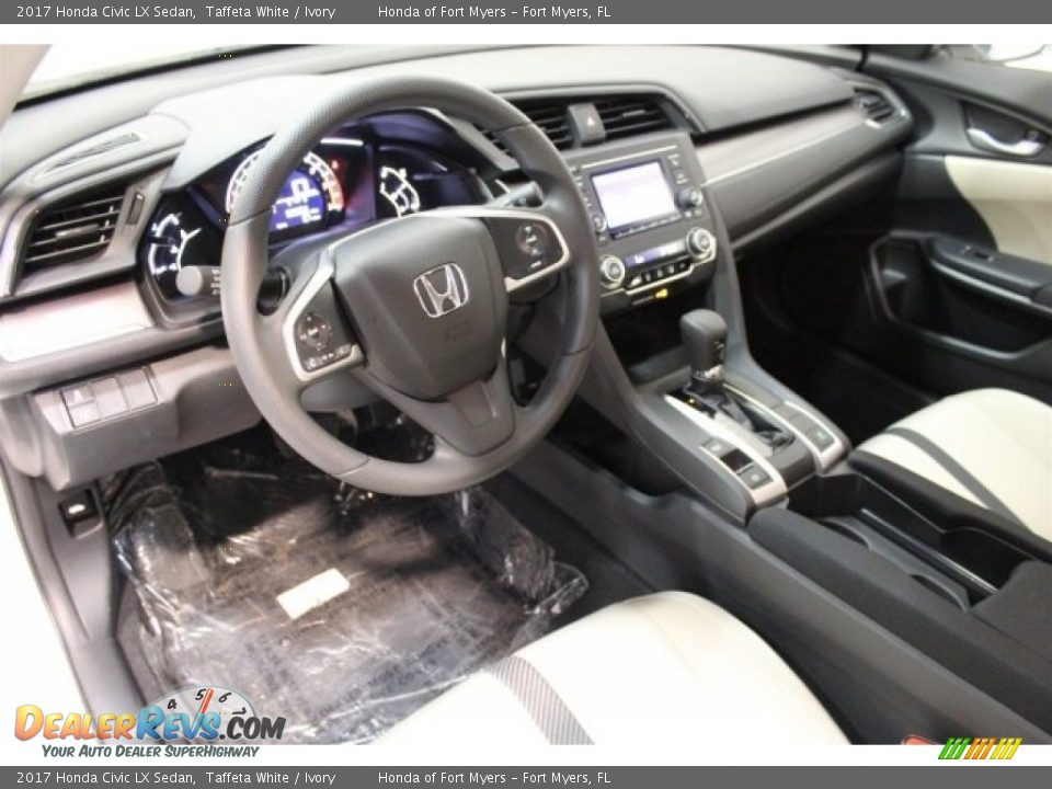 2017 Honda Civic LX Sedan Taffeta White / Ivory Photo #10