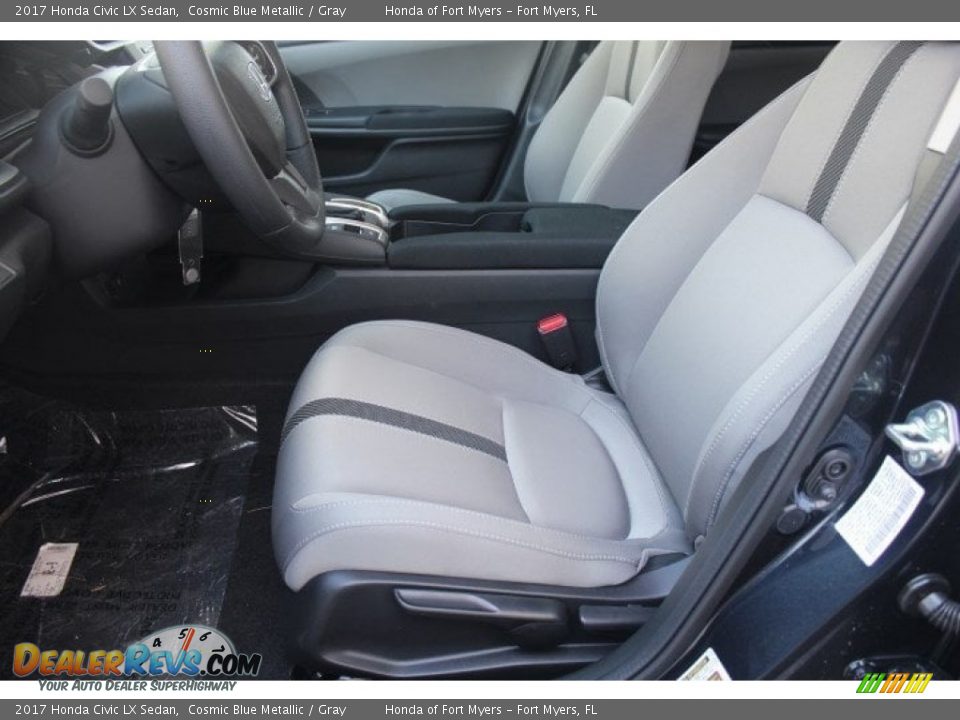 2017 Honda Civic LX Sedan Cosmic Blue Metallic / Gray Photo #10