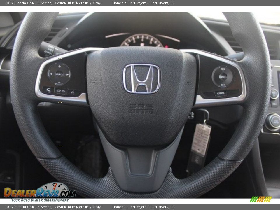 2017 Honda Civic LX Sedan Cosmic Blue Metallic / Gray Photo #12