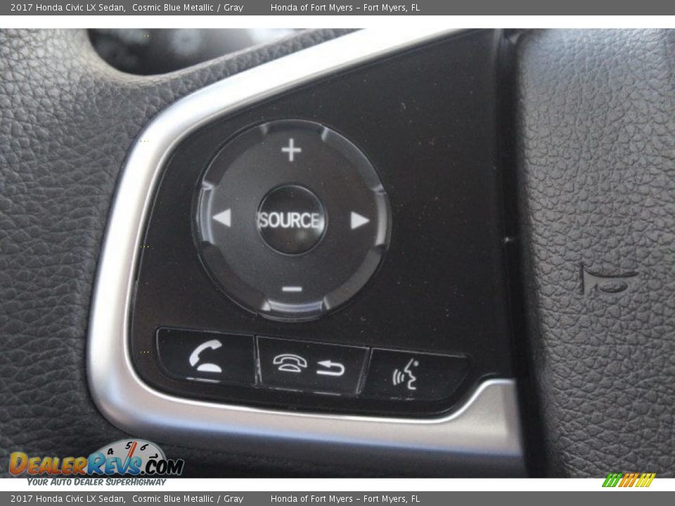 2017 Honda Civic LX Sedan Cosmic Blue Metallic / Gray Photo #13