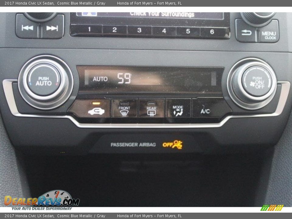 2017 Honda Civic LX Sedan Cosmic Blue Metallic / Gray Photo #18