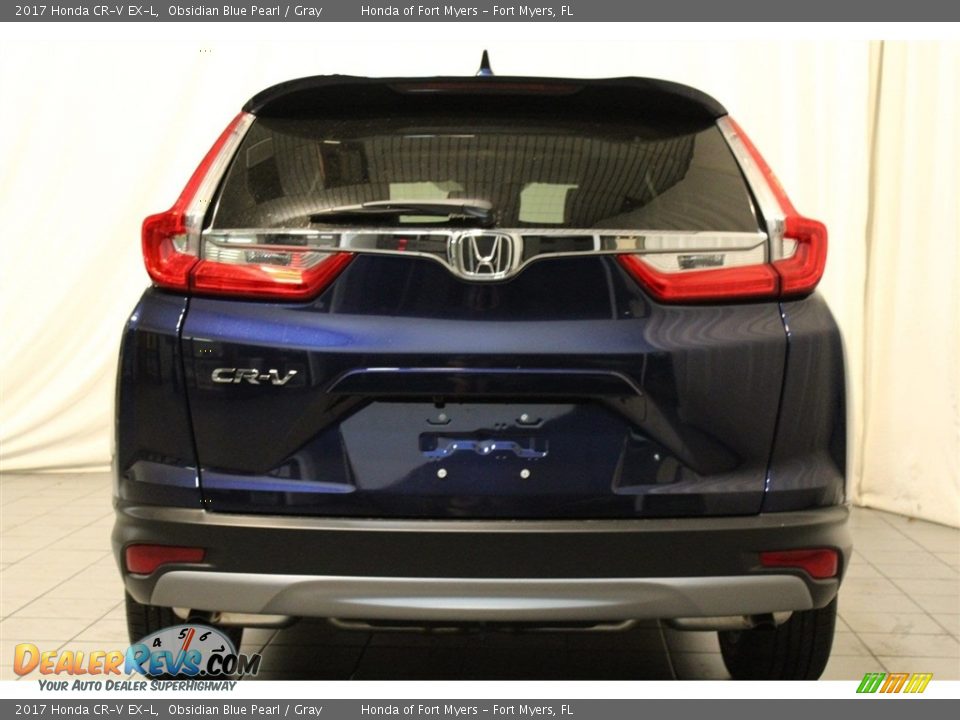 2017 Honda CR-V EX-L Obsidian Blue Pearl / Gray Photo #5