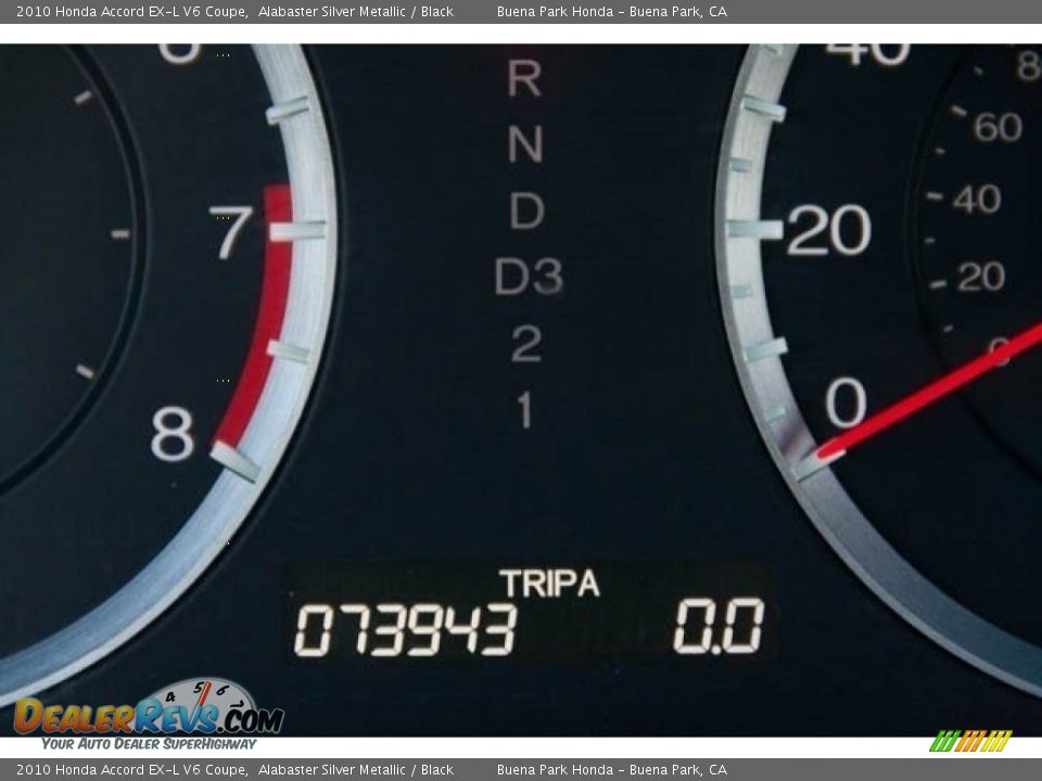 2010 Honda Accord EX-L V6 Coupe Alabaster Silver Metallic / Black Photo #6