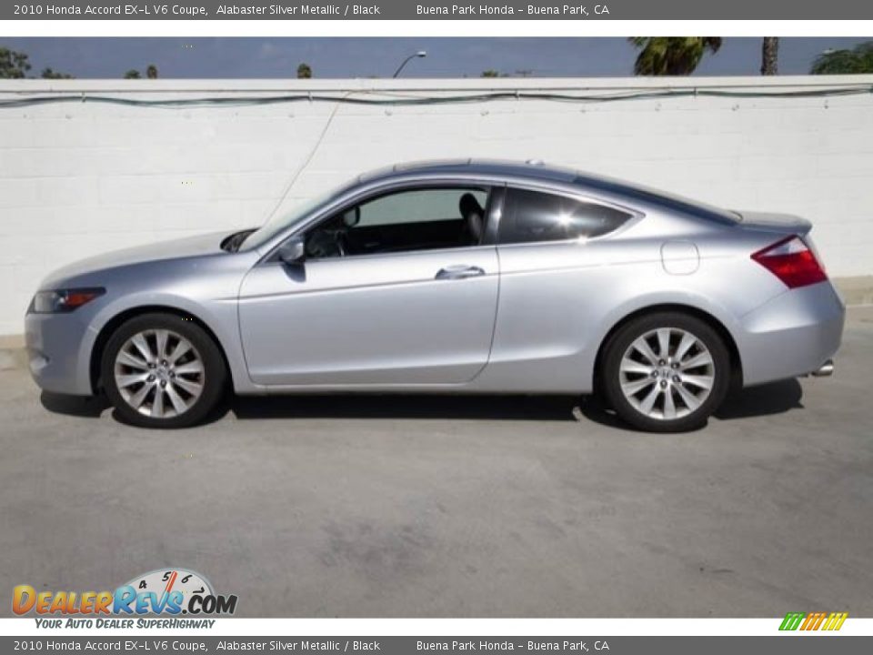 2010 Honda Accord EX-L V6 Coupe Alabaster Silver Metallic / Black Photo #10