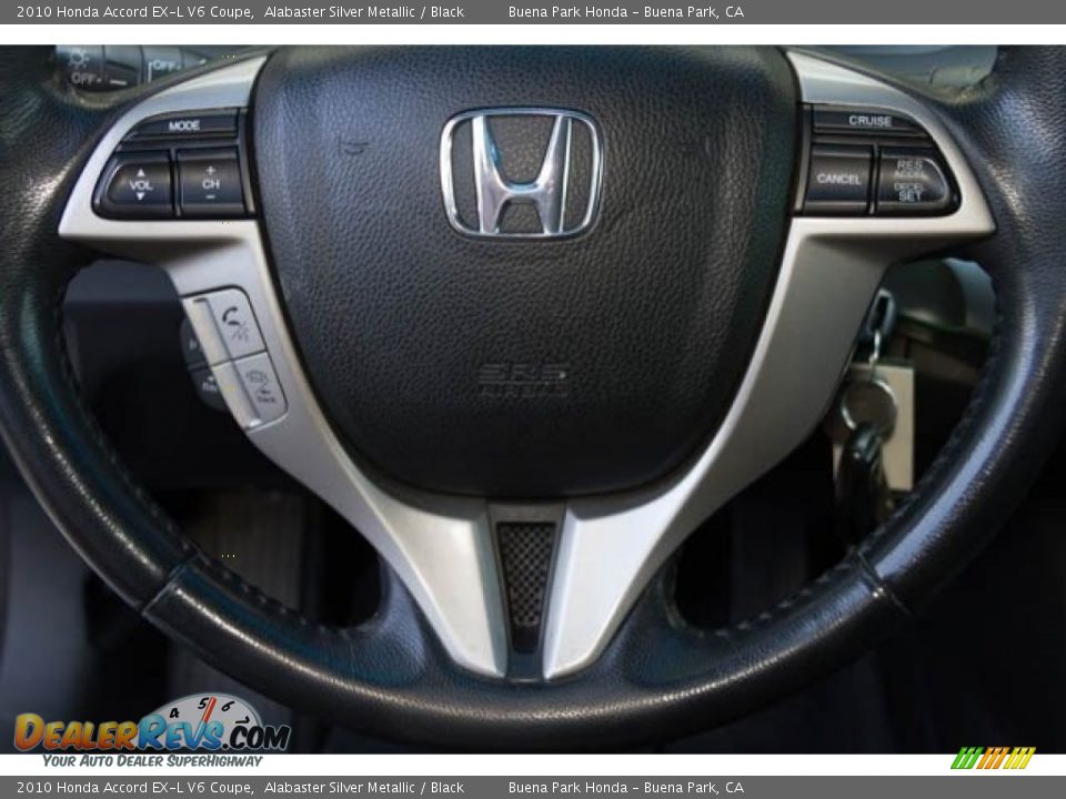 2010 Honda Accord EX-L V6 Coupe Alabaster Silver Metallic / Black Photo #11