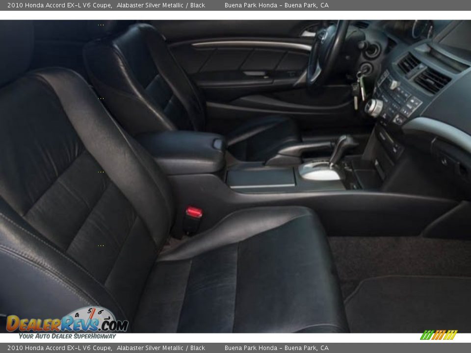 2010 Honda Accord EX-L V6 Coupe Alabaster Silver Metallic / Black Photo #14
