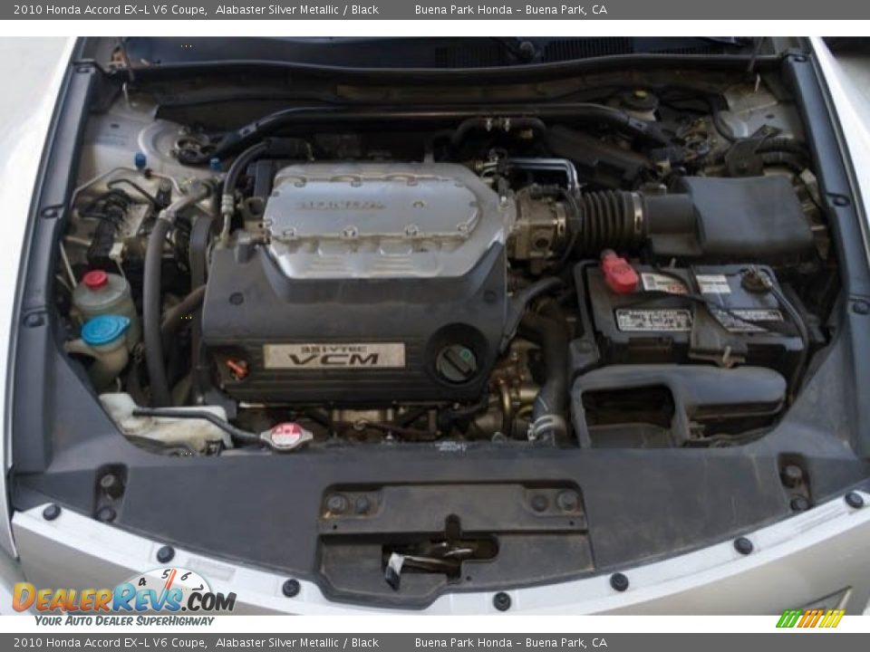 2010 Honda Accord EX-L V6 Coupe Alabaster Silver Metallic / Black Photo #22