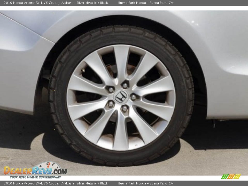 2010 Honda Accord EX-L V6 Coupe Alabaster Silver Metallic / Black Photo #23
