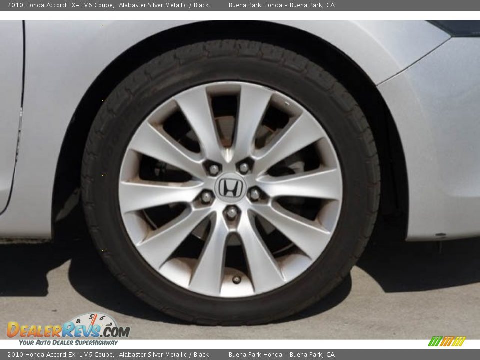 2010 Honda Accord EX-L V6 Coupe Alabaster Silver Metallic / Black Photo #24