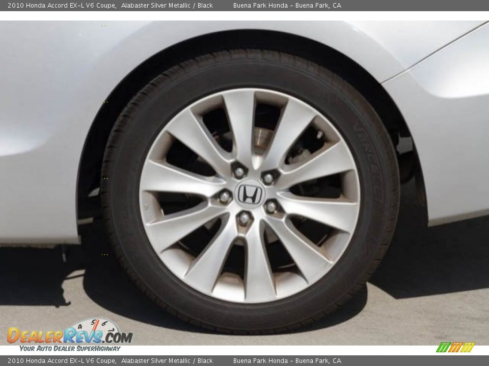2010 Honda Accord EX-L V6 Coupe Alabaster Silver Metallic / Black Photo #25