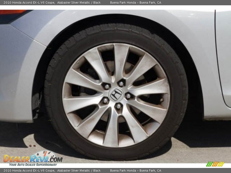 2010 Honda Accord EX-L V6 Coupe Alabaster Silver Metallic / Black Photo #26