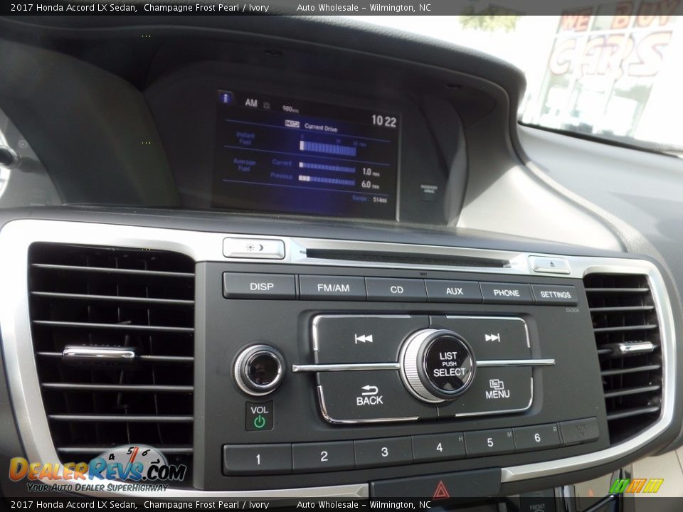 2017 Honda Accord LX Sedan Champagne Frost Pearl / Ivory Photo #17